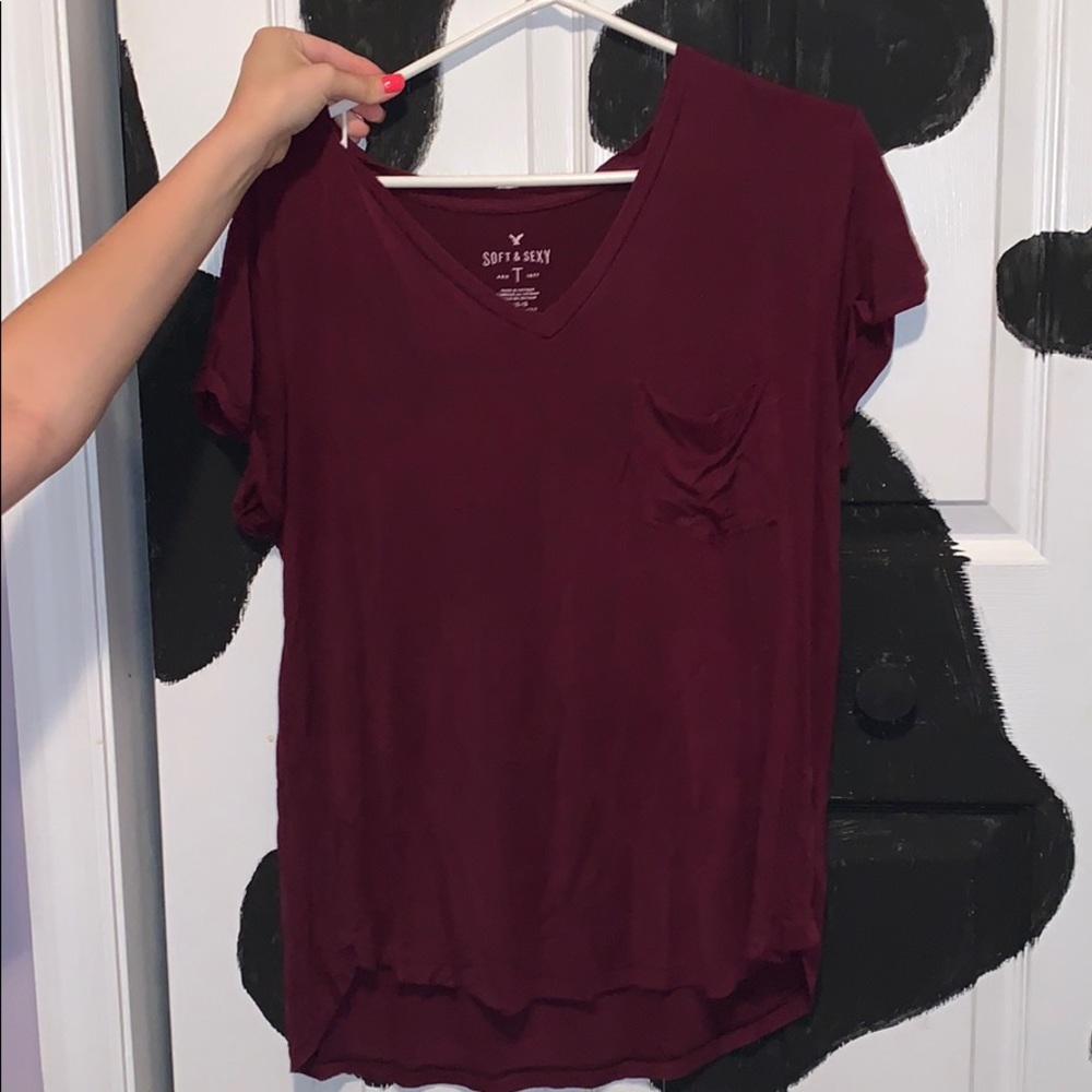 Maroon “soft and sexy” shirt